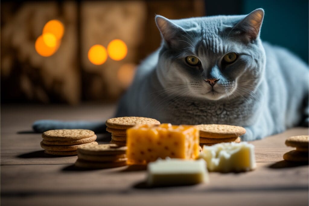 cat and cheese crackers