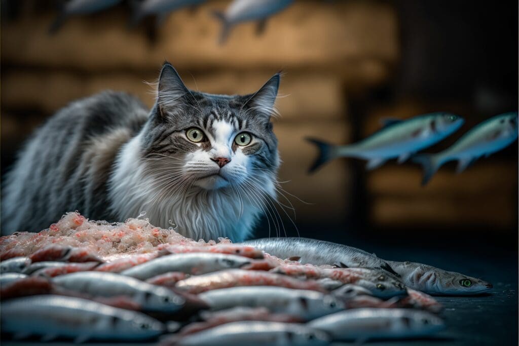 cat and fish