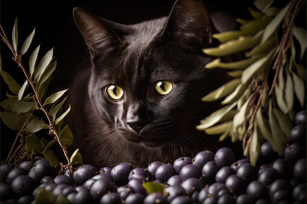 cat and kalamata olives