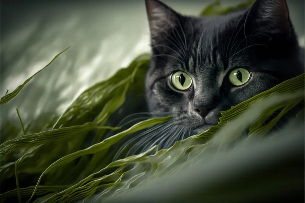 cat and seaweed