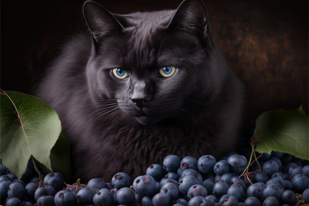 cat blueberries