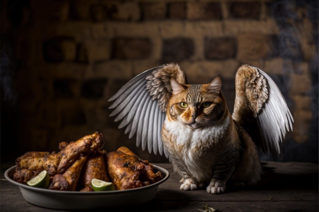 cat chicken wings