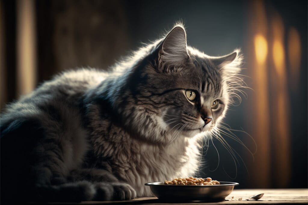 cat digesting food