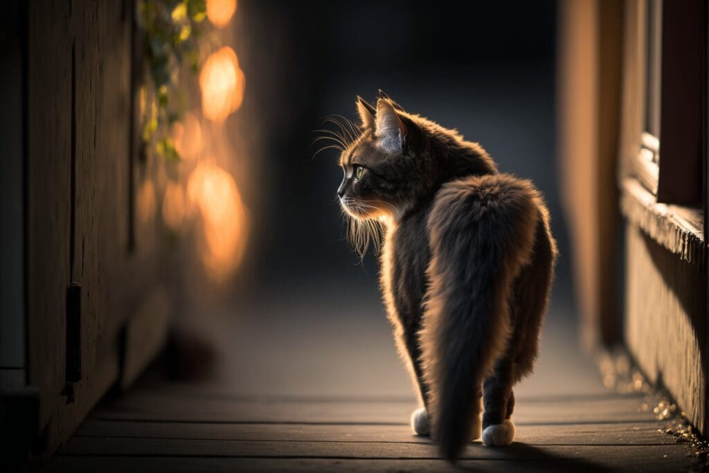 cat walking away without looking back